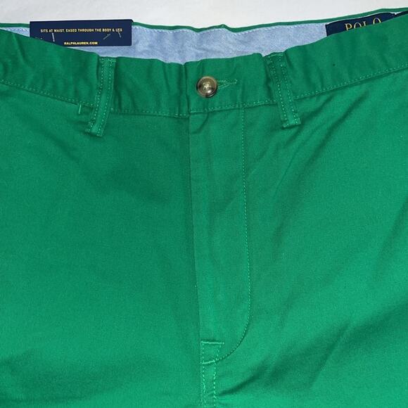 Polo Ralph Lauren Classic Fit 6" Chino Shorts Green Flat Front Size 35 - Picture 3 of 4
